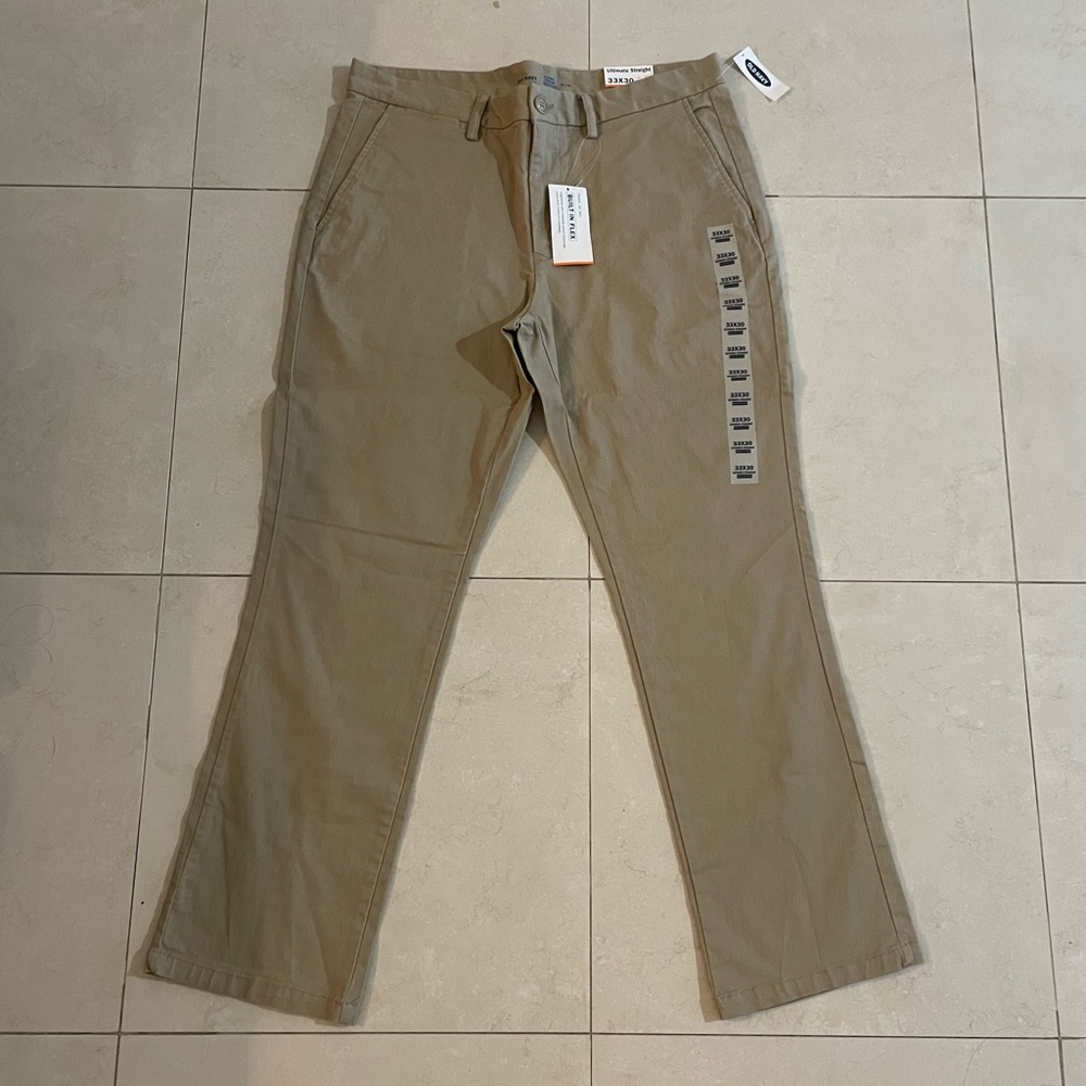 NWT Old Navy Khaki Ultimate Straight long pants